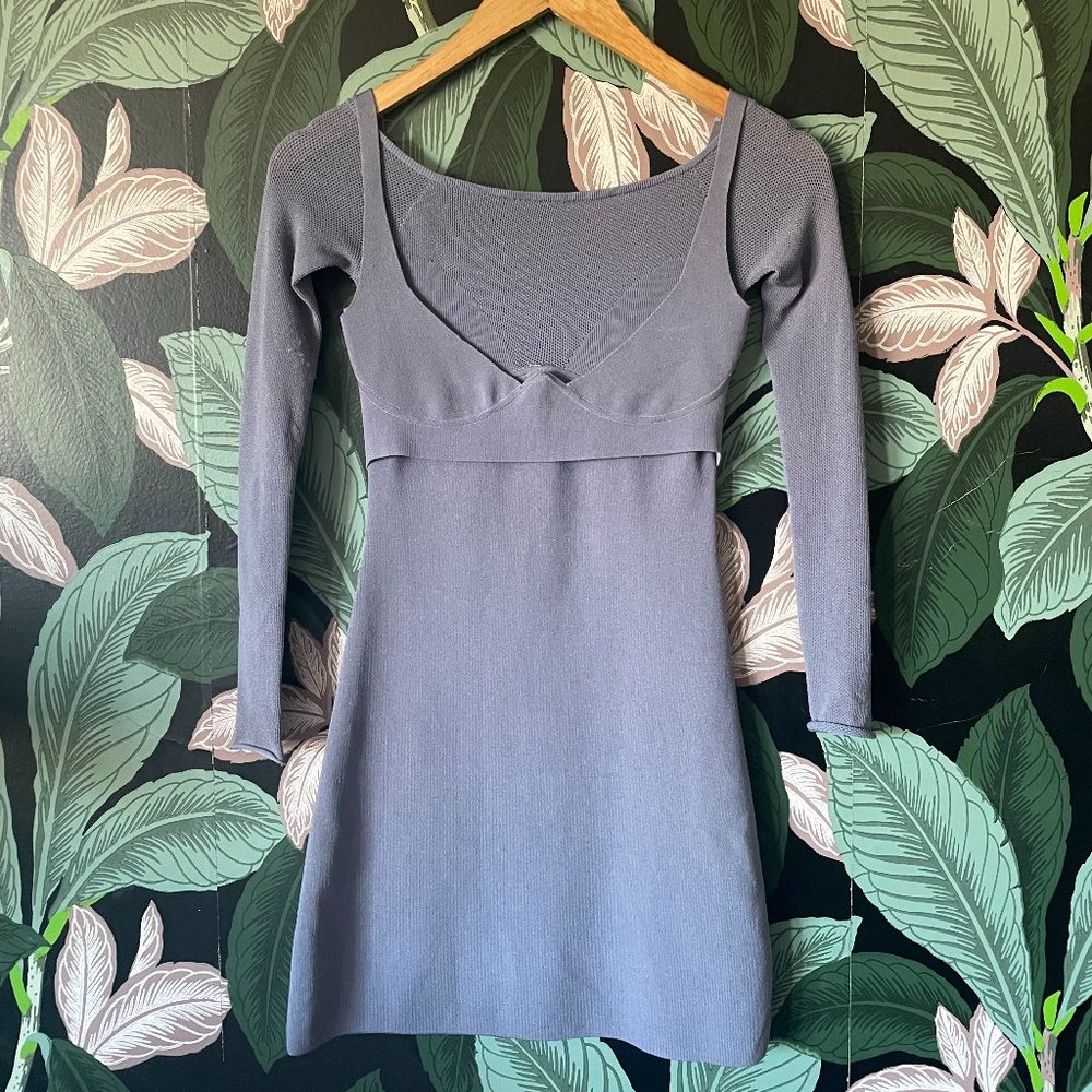 DION LEE Purple Hosiery Mesh Dress